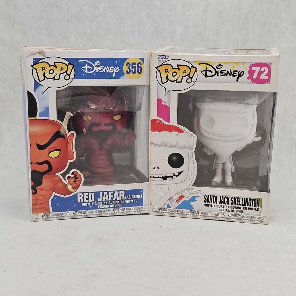 Funko Pop Disney 2-Pack Bundle Red Jafar 356 Aladdin Santa Jack 72 Nightmare